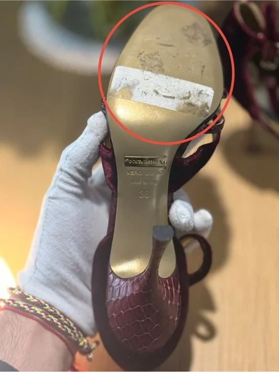 Dolce & Gabbana Velvet & Python-Embossed Ankle-Strap Heels - Picture 8 of 10